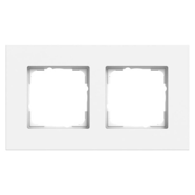 Gira 0212407 Abdeckrahmen 2-fach Gira Esprit Aluminium lackiert Reinweiß seidenmatt
