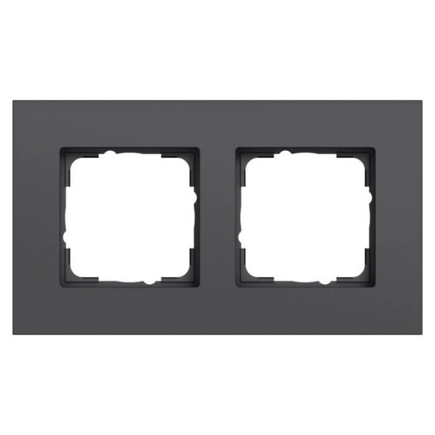 Gira 0212408 Abdeckrahmen 2-fach Gira Esprit Aluminium lackiert Anthrazit