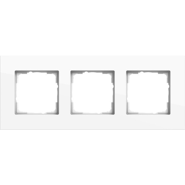 Gira 0213403 Abdeckrahmen 3-fach Gira Esprit Aluminium lackiert Reinweiß glänzend