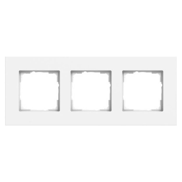 Gira 0213407 Abdeckrahmen 3-fach Gira Esprit Aluminium lackiert Reinweiß seidenmatt
