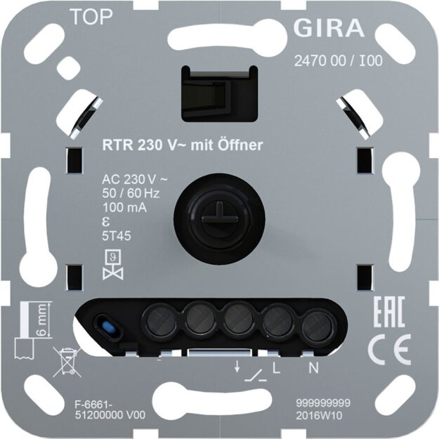 Gira 247000 Raumtemperaturregler 230 V Öffner Einsatz