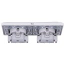 Gira 415803 SCHUKO-Steckdose mit Klappdeckel + Set IP44 + Rahmen 2-fach Standard 55 Reinweiß glänzend