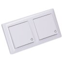 Gira 415803 SCHUKO-Steckdose mit Klappdeckel + Set IP44 + Rahmen 2-fach Standard 55 Reinweiß glänzend