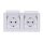 Gira 415803 SCHUKO-Steckdose mit Klappdeckel + Set IP44 + Rahmen 2-fach Standard 55 Reinweiß glänzend
