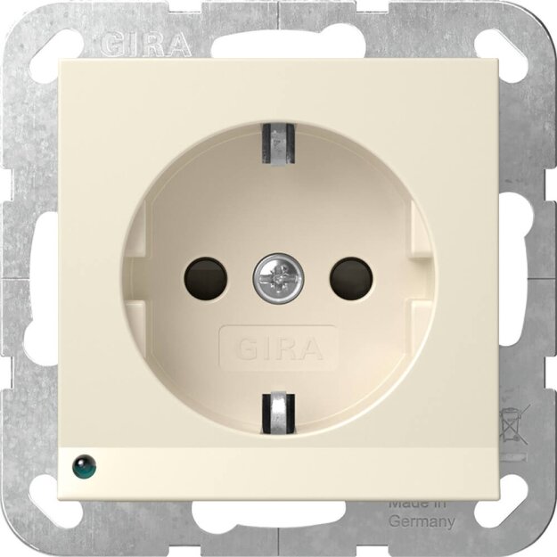 Gira 417001 SCHUKO-Steckdose LED-Leuchte + Shutter System 55 Cremeweiß