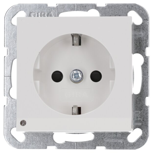 Gira 417003 SCHUKO-Steckdose LED-Leuchte + Shutter System 55 Reinweiß glänzend