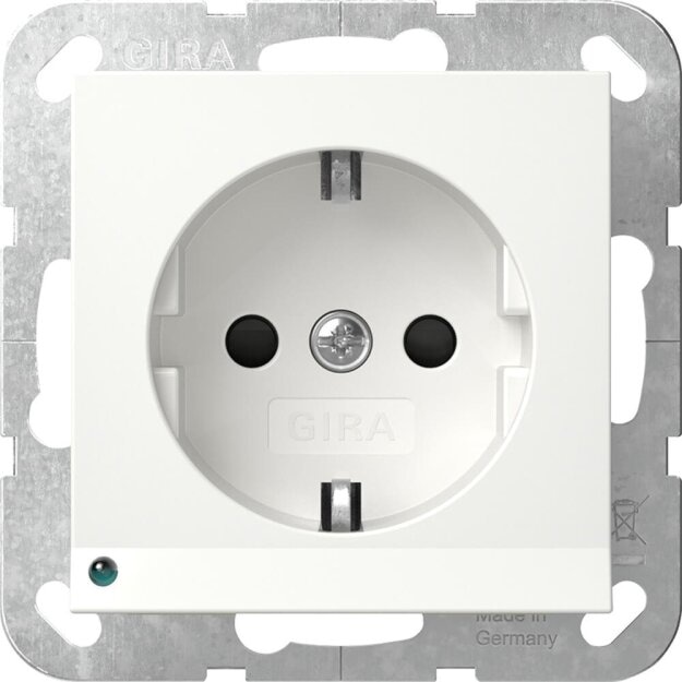 Gira 417027 SCHUKO-Steckdose LED-Leuchte + Shutter System 55 Reinweiß seidenmatt