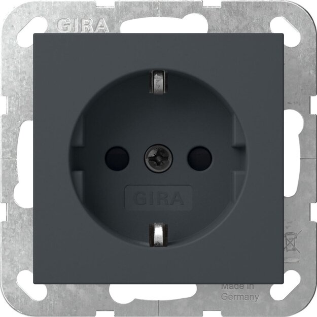 Gira 418328 SCHUKO-Steckdose mit Shutter SRK System 55 Anthrazit