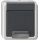 Gira 441430 SCHUKO-Steckdose mit Klappdeckel mit Shutter WG AP Grau
