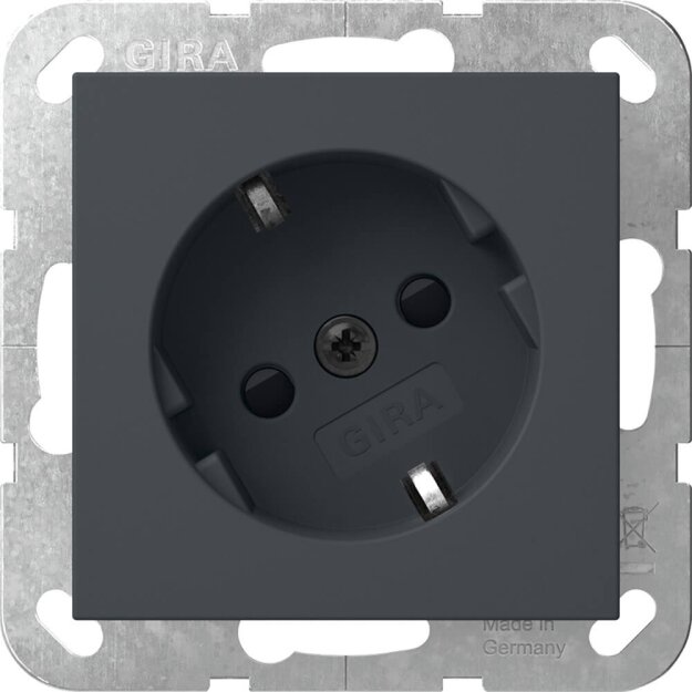 Gira 441828 SCHUKO-Steckdose 30° mit Shutter System 55 Anthrazit