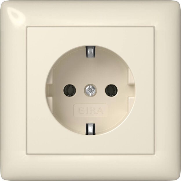 Gira 444001 SCHUKO-Steckdose mit Vollplatte Standard 55 Cremeweiß