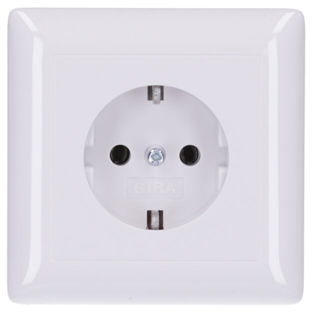 Gira 444003 SCHUKO-Steckdose mit Vollplatte Standard 55 Reinweiß glänzend