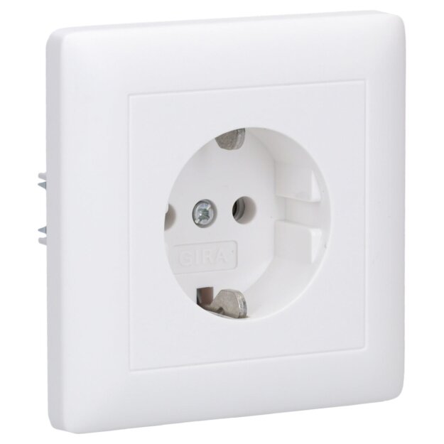 Gira 444027 SCHUKO-Steckdose mit Vollplatte Standard 55 Reinweiß seidenmatt