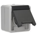 Gira 444030 SCHUKO-Steckdose mit Klappdeckel WG AP Grau