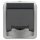 Gira 444030 SCHUKO-Steckdose mit Klappdeckel WG AP Grau