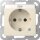 Gira 445201 SCHUKO-Steckdose mit Kontrolllicht mit Beschriftungsfeld System 55 Cremeweiß