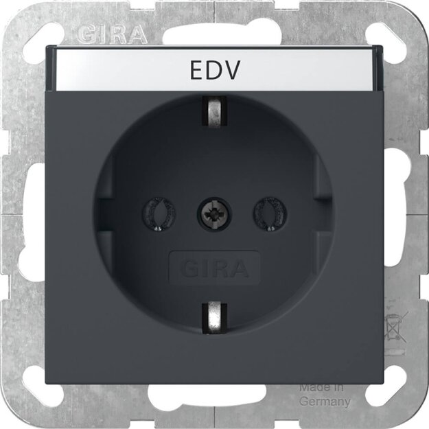 Gira 445728 SCHUKO-Steckdose mit Beschriftungsfeld EDV System 55 Anthrazit