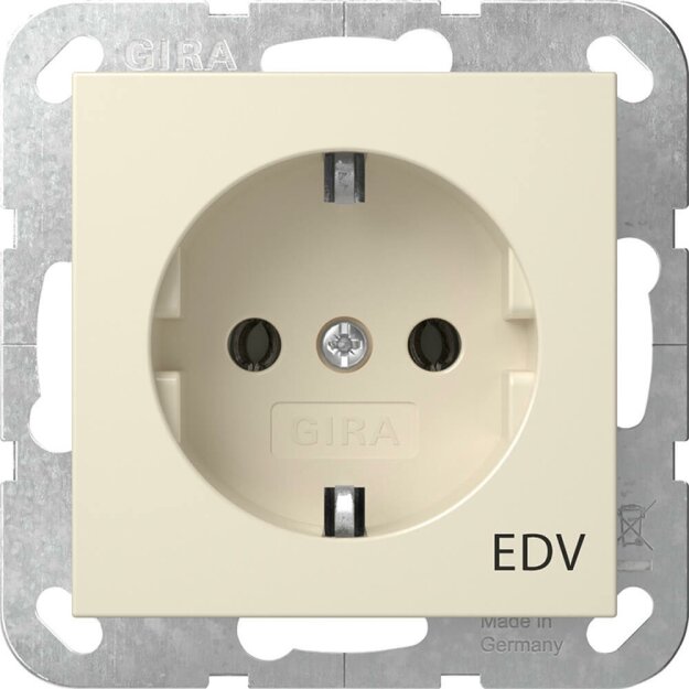 Gira 445801 SCHUKO-Steckdose Aufdruck EDV System 55 Cremeweiß