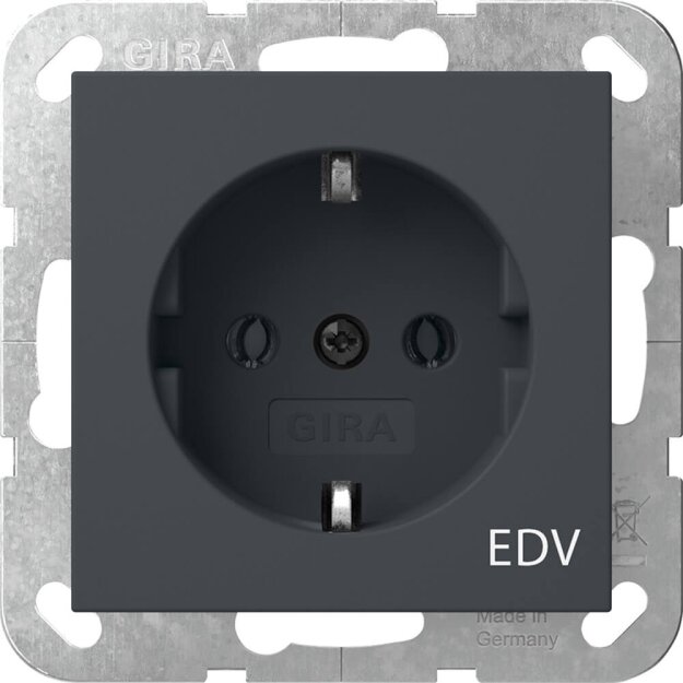 Gira 445828 SCHUKO-Steckdose Aufdruck EDV System 55 Anthrazit