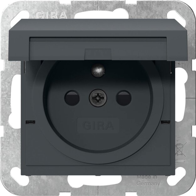 Gira 448828 Steckdose Erdstift mit Klappdeckel mit Shutter System 55 Anthrazit