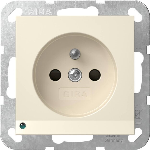 Gira 448901 Steckdose Erdstift LED-Leuchte mit Shutter System 55 Cremeweiß