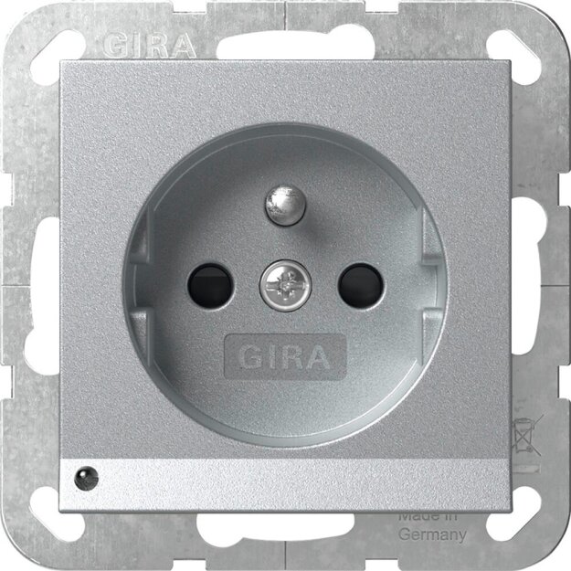 Gira 448926 Steckdose Erdstift LED-Leuchte mit Shutter System 55 Farbe Alu