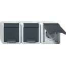Gira 478930 SCHUKO-Steckdose 3-fach waagerecht mit...