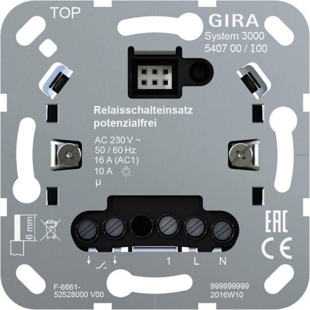 Gira 540700 System 3000 Relaisschalteinsatz potenzialfrei