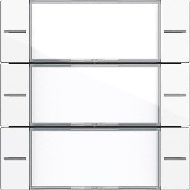 Gira 577303 Wippenset 3-fach mit Beschriftungsfeld für Tastsensor 4 System 55 Klar/Reinweiß glänzend