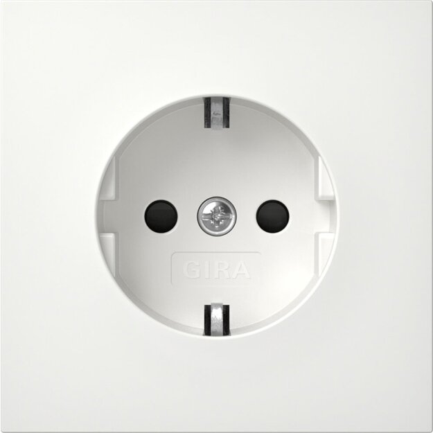 Gira 4183112 SCHUKO-Steckdose mit Shutter SRK Flächenschalter Reinweiß glänzend