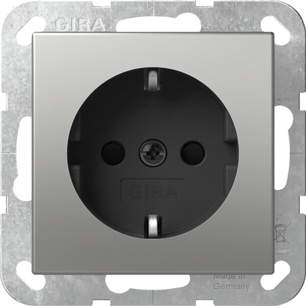 Gira 4183600 SCHUKO-Steckdose mit Shutter SRK System 55 Edelstahl