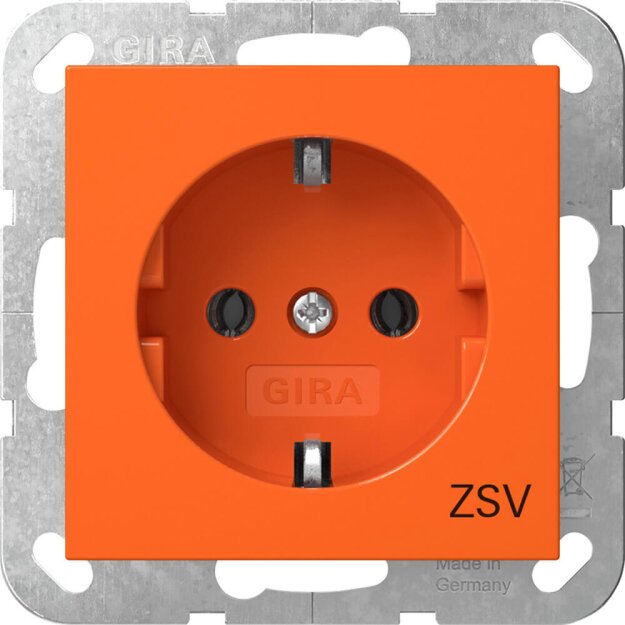 Gira 4188109 SCHUKO-Steckdose mit Aufdruck ZSV System 55 Orange