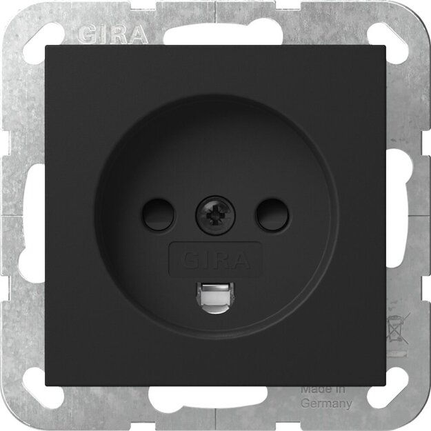 Gira 4422005 Steckdose Dänisch mit Shutter System 55 Schwarz matt