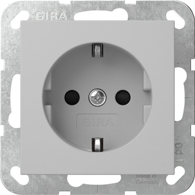 Gira 4453015 SCHUKO-Steckdose mit Shutter Steckklemmen System 55 Grau matt