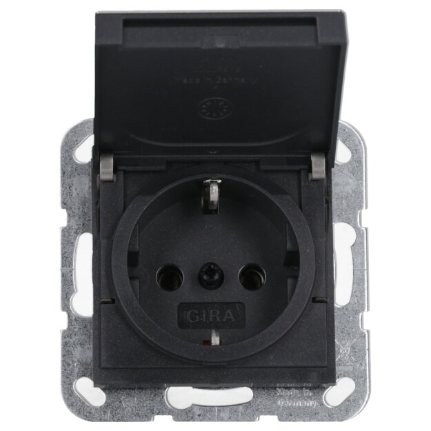 Gira 4454600 SCHUKO-Steckdose mit Klappdeckel System 55...