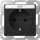 Gira 4462005 SCHUKO-Steckdose mit Beschriftungsschild EDV mit Shutter System 55 Schwarz matt
