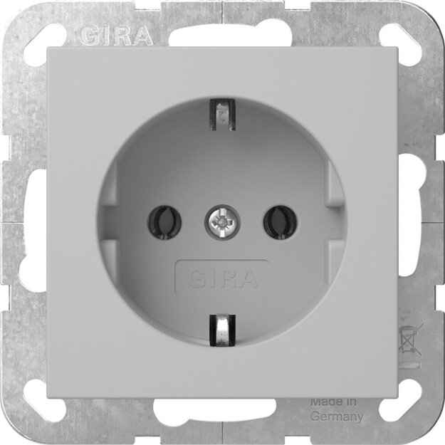 Gira 4466015 SCHUKO-Steckdose ohne Befestigungskrallen System 55 Grau matt