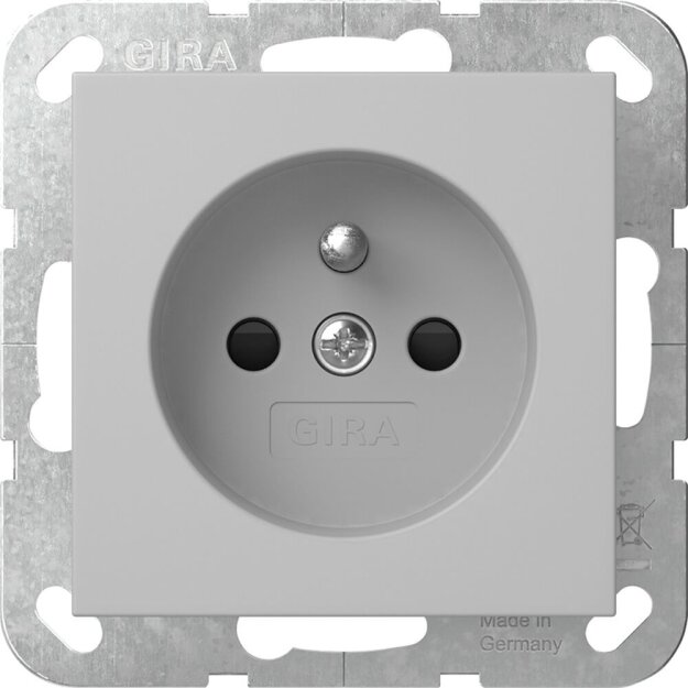 Gira 4485015 Steckdose Erdstift mit Shutter System 55 Grau matt