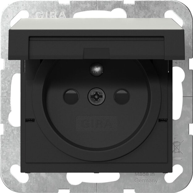 Gira 4488600 Steckdose Erdstift mit Klappdeckel mit Shutter System 55 Edelstahl