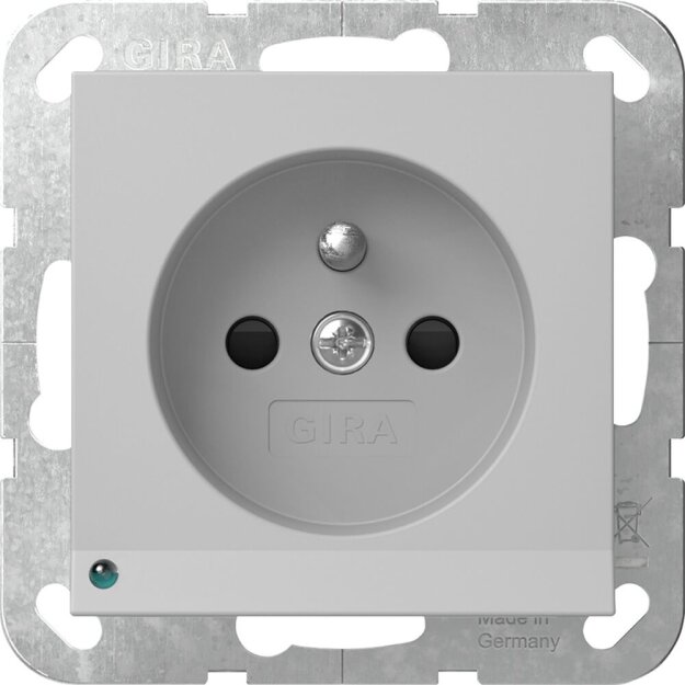 Gira 4489015 Steckdose Erdstift LED-Leuchte mit Shutter System 55 Grau matt