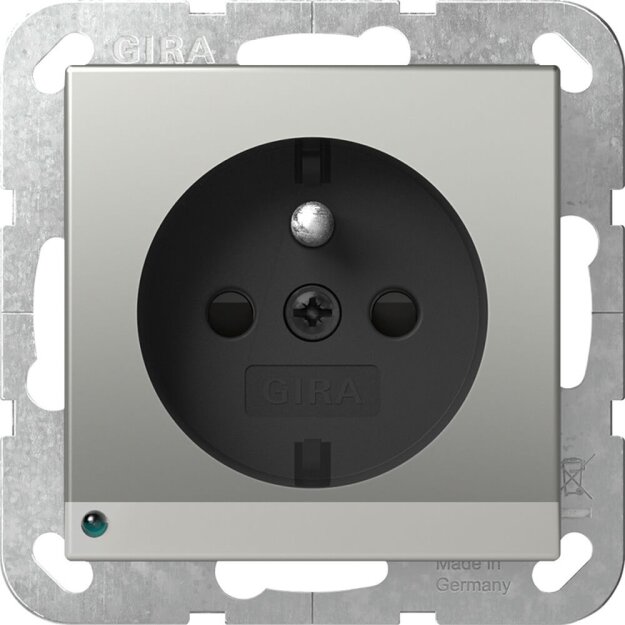 Gira 4489600 Steckdose Erdstift LED-Leuchte mit Shutter System 55 Edelstahl lackiert