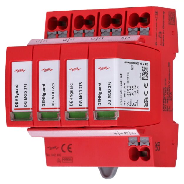 Dehn 942400 Überspannungsableiter Typ 2 DEHNguard MP 4-polig Uc 275V für TN-S-Systeme