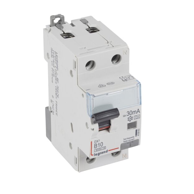 Legrand 410963 DX3 FI/LS-Schalter B-Charakteristik 10A 1P+N 6kA 30mA Typ A 230VAC 2TE