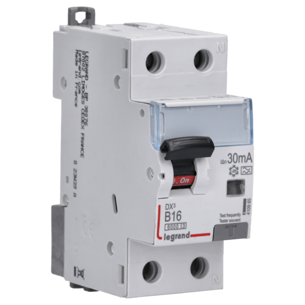 Legrand 410965 DX3 FI/LS-Schalter B-Charakteristik 16A 1P+N 6kA 30mA Typ A 230VAC 2TE