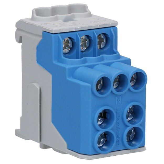F-Tronic 7110082 Unterverteilungsblock 100A Blau Kupfer-/Aluleiter Blau UVB100albl