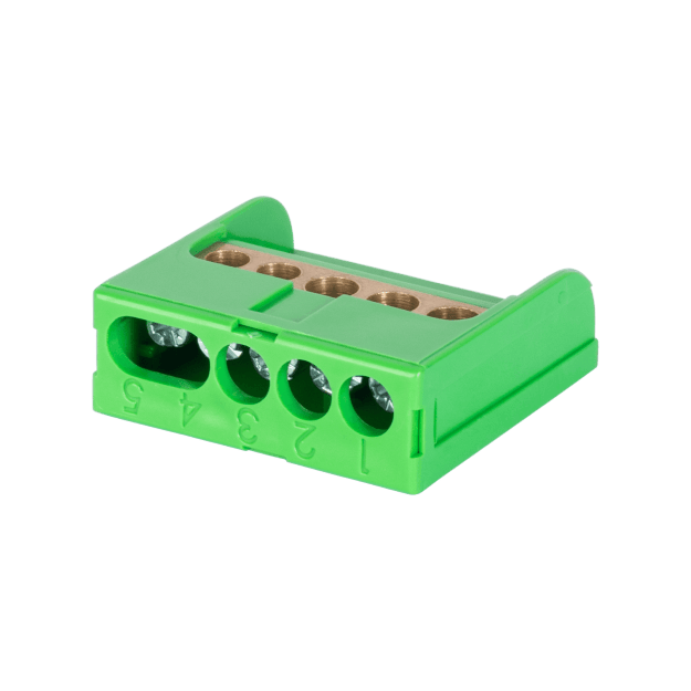 F-Tronic 7290112 PE-Schraubklemme 5-polig gn komplett montiert PEK