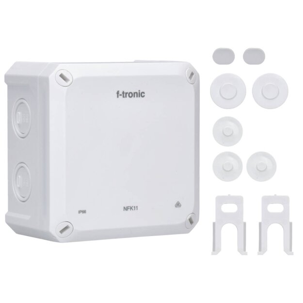 F-Tronic 7340199 FR-Abzweigkasten 110x110x67mm Ausbrechöffnungen IP66 PS weiß NFK11ws