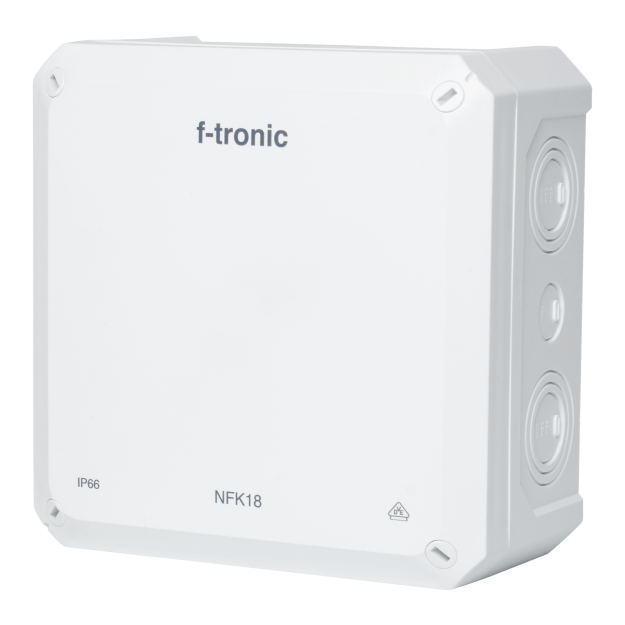 F-Tronic 7340201 FR-Abzweigkasten 180x180x93mm Ausbrechöffnungen IP66 PS weiß NFK18ws NFK18ws