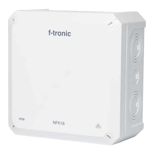 F-Tronic 7340201 FR-Abzweigkasten 180x180x93mm Ausbrechöffnungen IP66 PS weiß NFK18ws