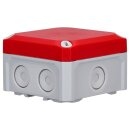F-Tronic 7340210 FR-Abzweigkasten 85x85x54mm Durchstoßmembran IP66 PS grau/rot Sicherheitsbeleucht. NFK08SB